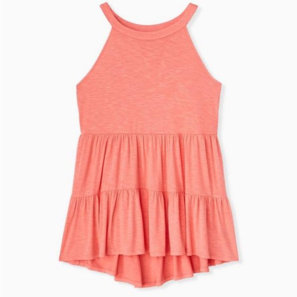TORRID Super Soft High Neck Babydoll Tank. Size 00 (M/10). NWT. Wild Orange.